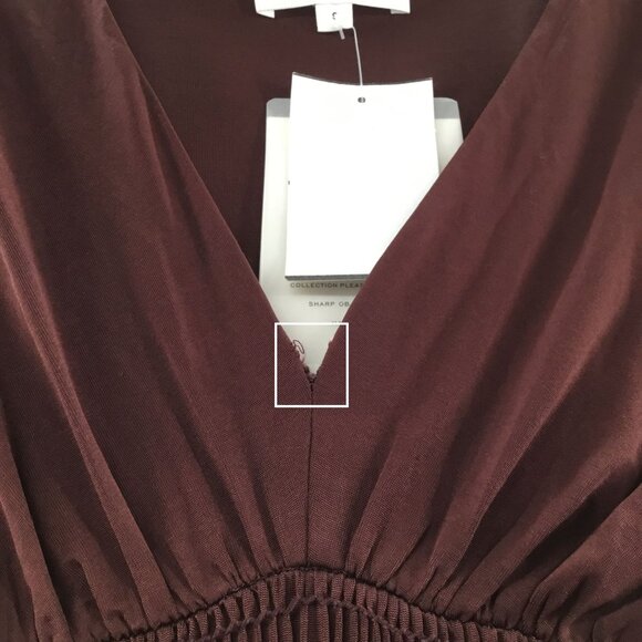 A.L.C. Demi Smock Detail Dress Bitter Chocolate S - Picture 4 of 10